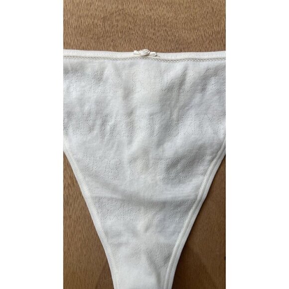 2 Pair Of Skims Thong XL Logo Pointelle Thong Bone STYLE PN-THG-0192. - Picture 5 of 10